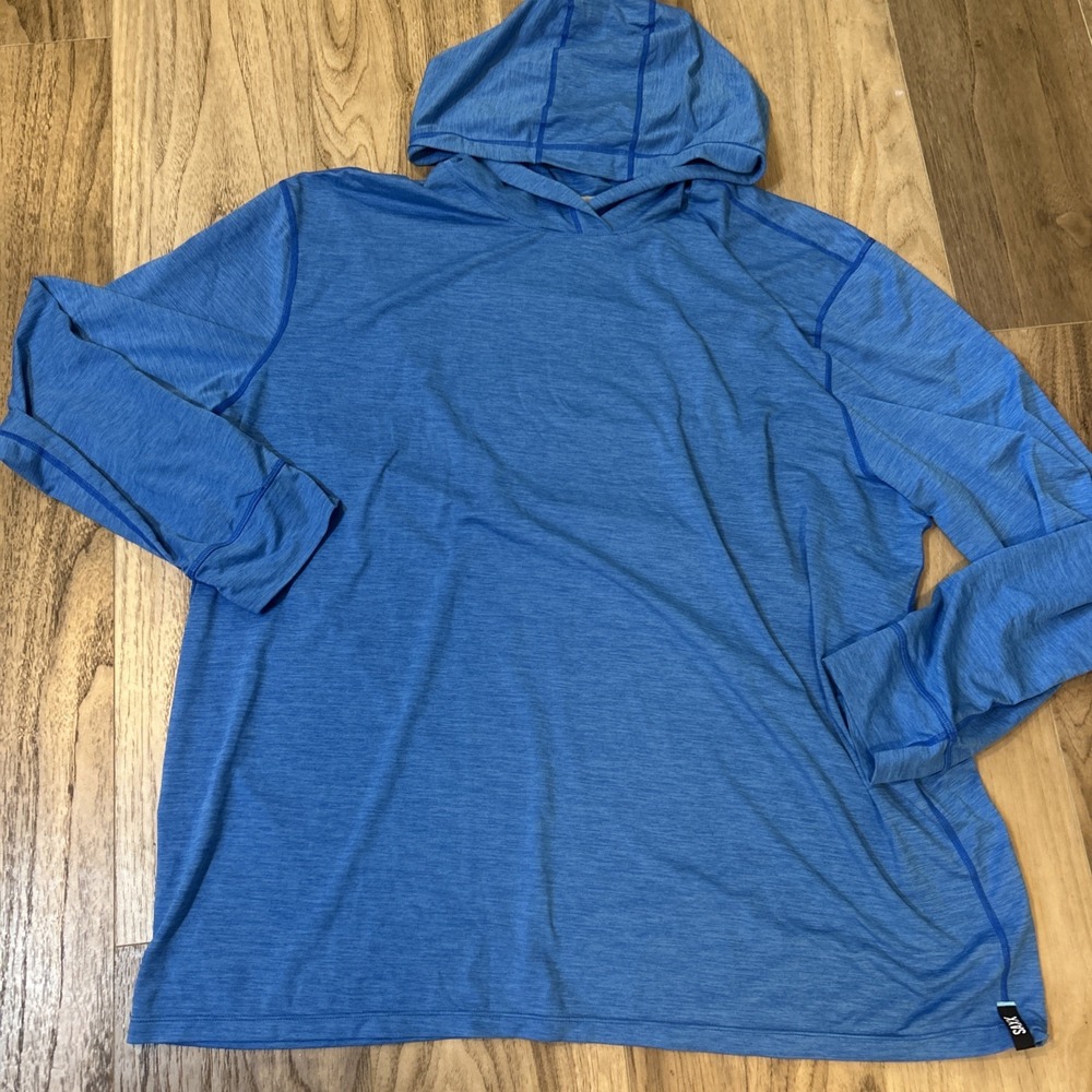 Saxx Droptemp All Day Cooling‎ Shirt Hoodie Mens XXL Blue Performance Stretch